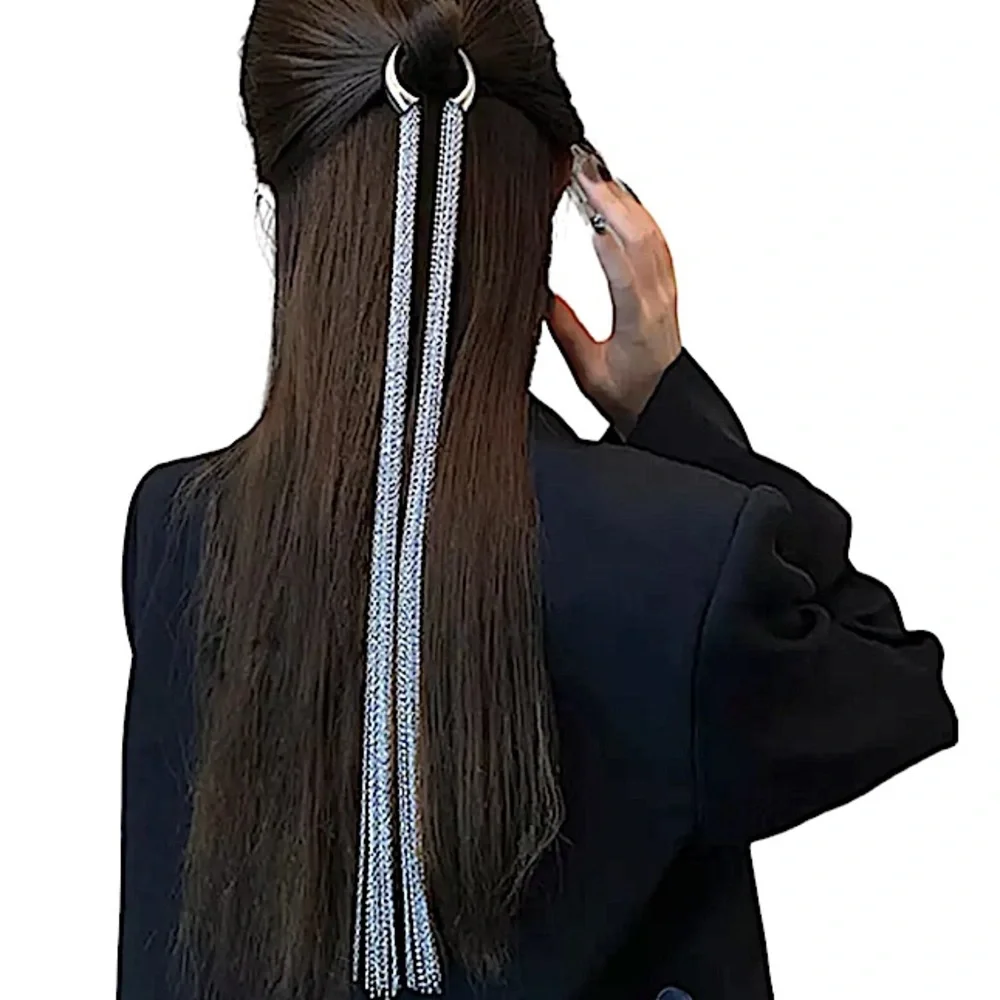 SILVER CHAIN TASSEL HAIR ACCESSORY